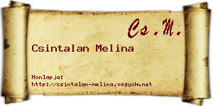 Csintalan Melina névjegykártya
